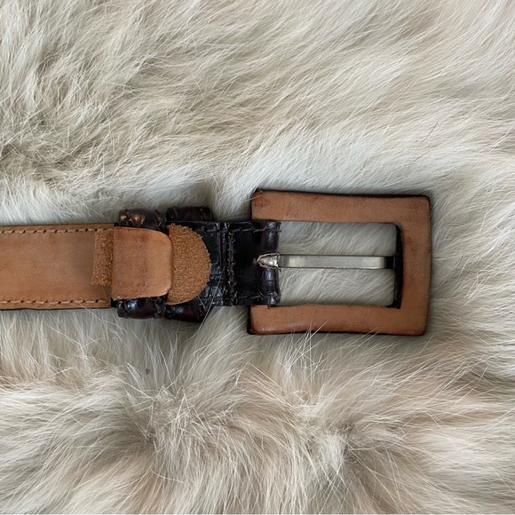 Harold Powell Croco Embossed Leather Belt women’s size L - Picture 3 of 8